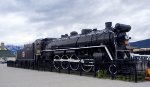 CN 6015 on display at the Jasper, Alberta train station